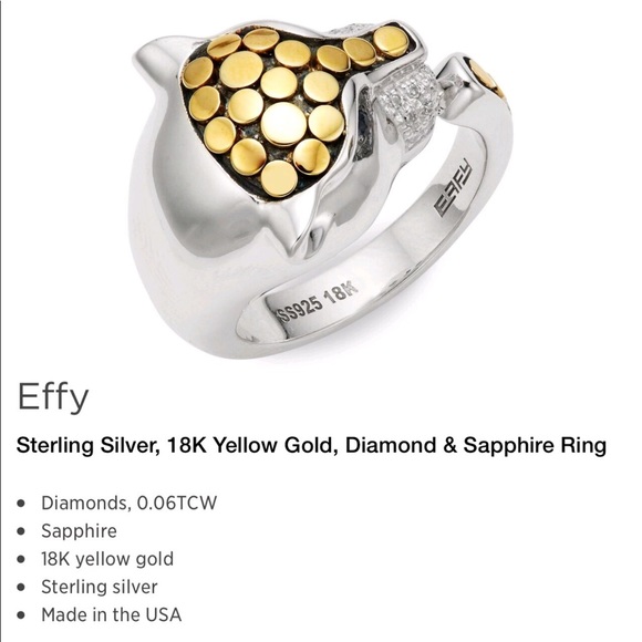 EFFY Diamond & Sapphire Panther Ring NWT - Picture 6 of 8